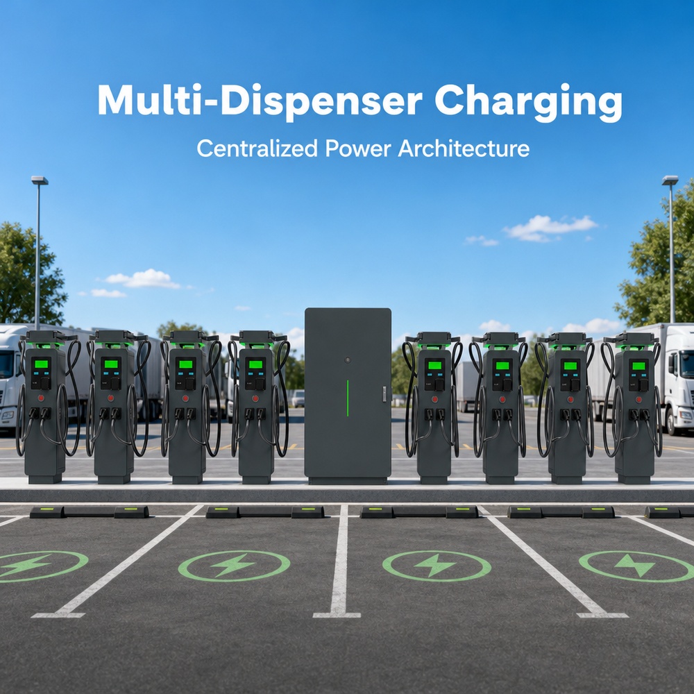 MIDA 480kW 800kW 1220kW scalable cabinet design split-type DC charging station at a port logistics charging bay
