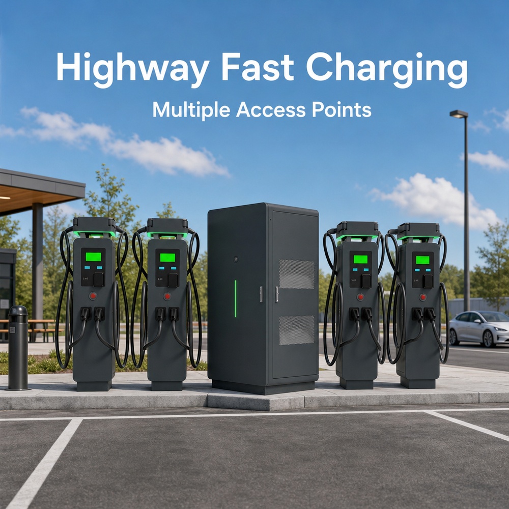 MIDA 960kW 1220kW 1440kW dual-gun output split-type DC charging station at an urban charging hub bay