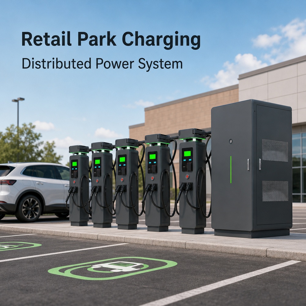 MIDA 600kW 960kW 1440kW N+1 power redundancy split-type DC charging station at a port logistics charging bay