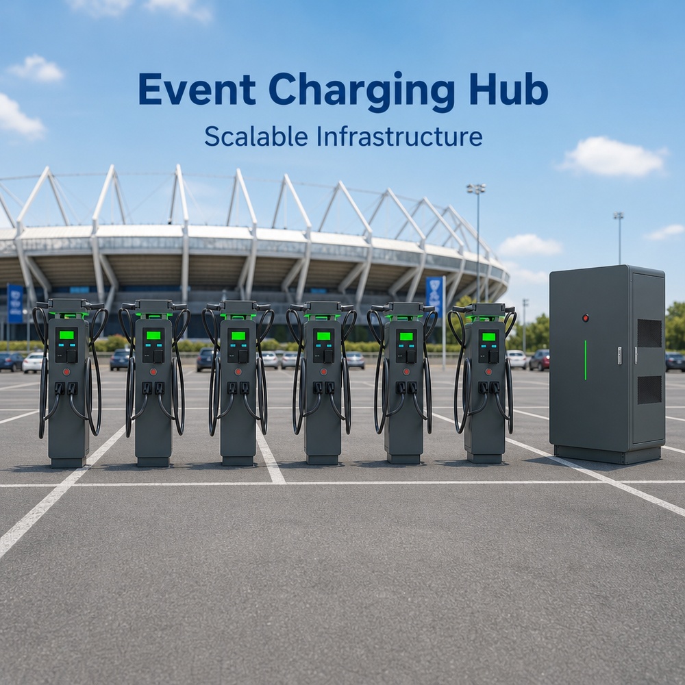 MIDA 800kW 960kW 1220kW OCPP smart management split-type DC charging station cabinet and dispensers at an urban charging hub