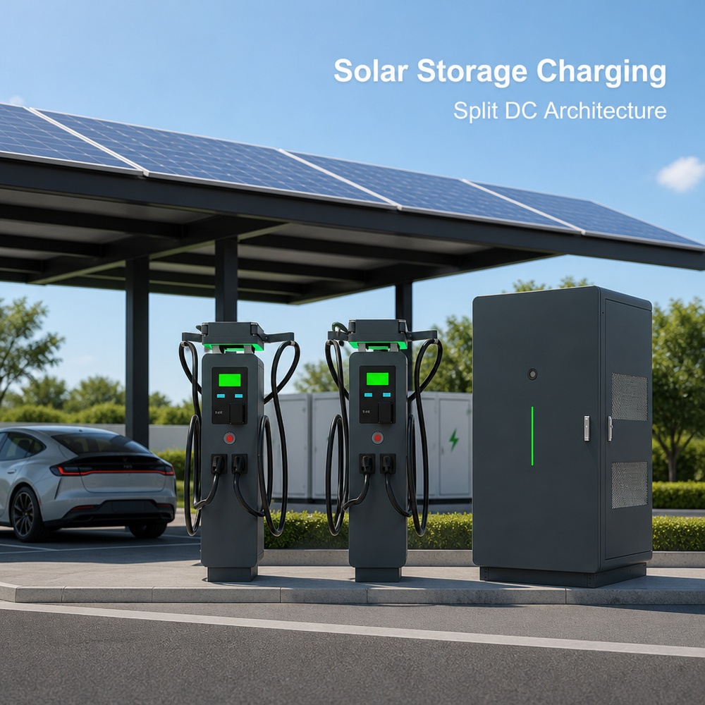 MIDA 360kW 720kW 960kW weatherproof outdoor split-type DC charging station at a port logistics charging bay
