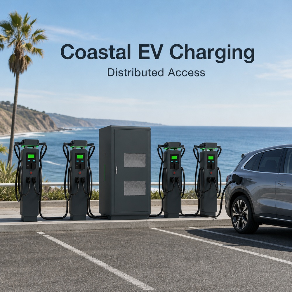 MIDA 800kW 960kW 1220kW OCPP smart management split-type DC charging station at a port logistics charging bay
