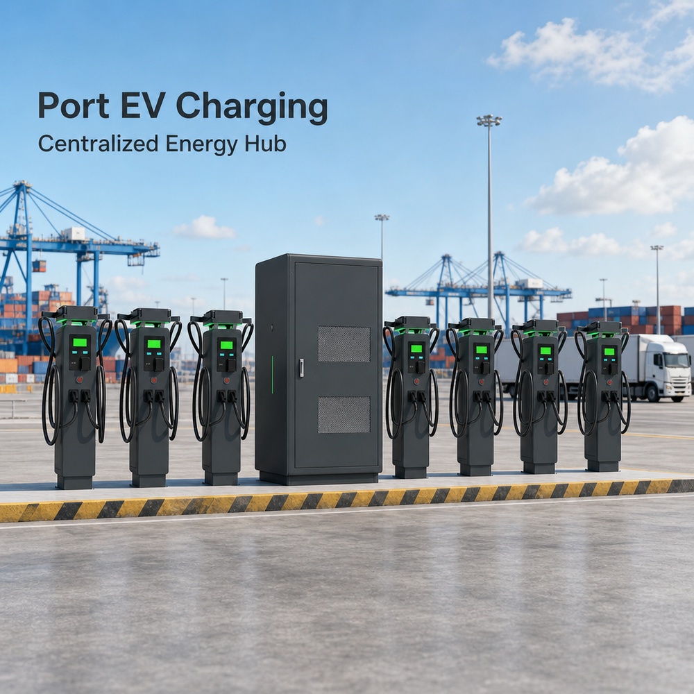 MIDA 360kW 480kW 600kW liquid-cooled split-type DC charging station dispensers holding rated current at an urban charging hub