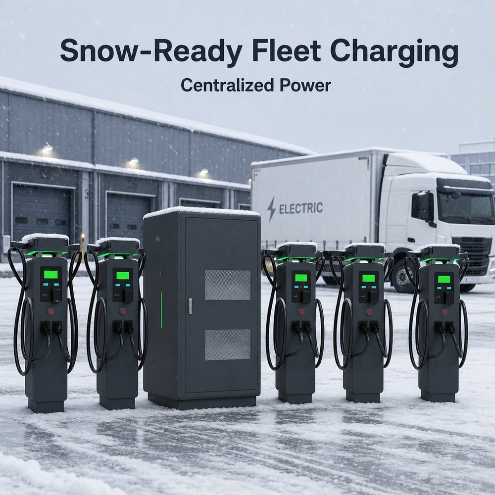 MIDA 480kW 800kW 1220kW scalable cabinet design split-type DC charging station cabinet layout at a highway fleet charging area