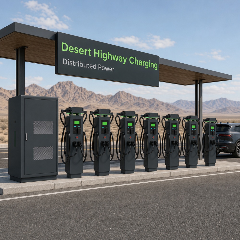 MIDA 960kW 1220kW 1440kW dual-gun output split-type DC charging station at an electric bus depot charging bay