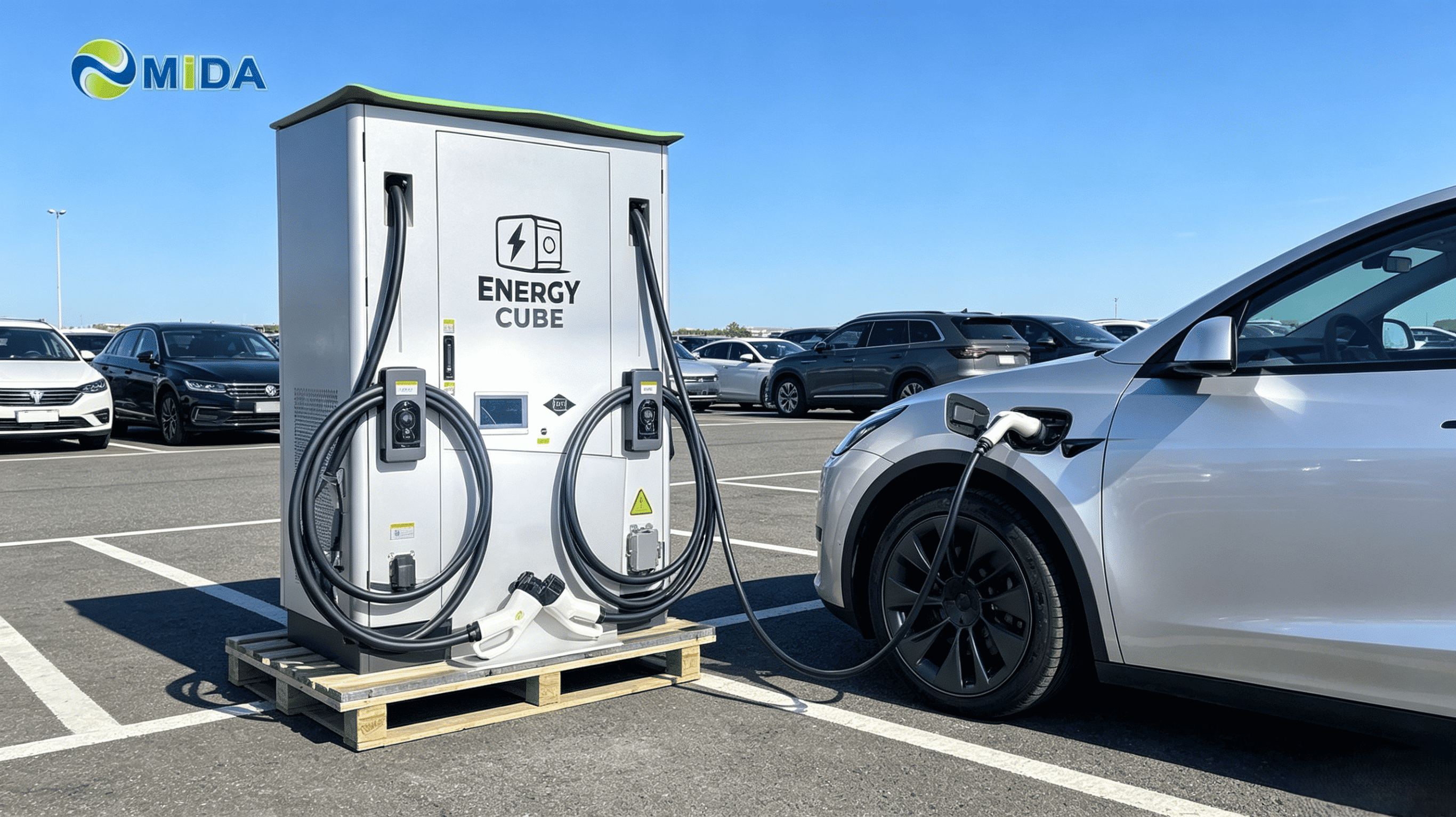 Mobile DC charging station for logistics fleets and road assistance