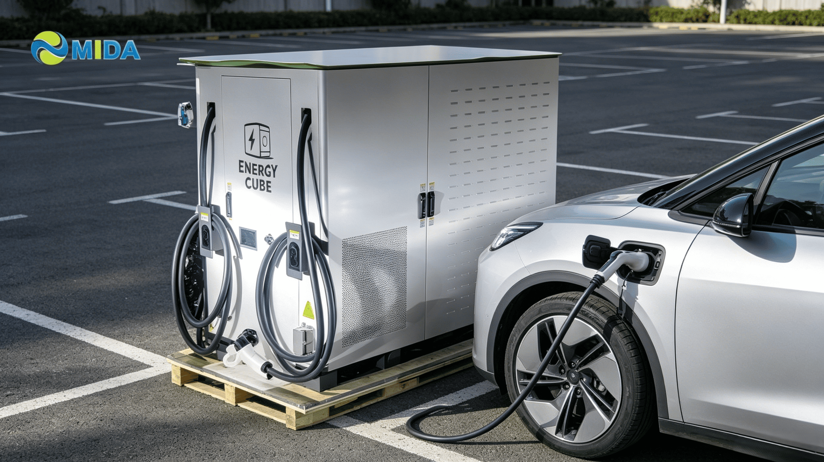 Commercial energy storage EV charger with modular power architecture