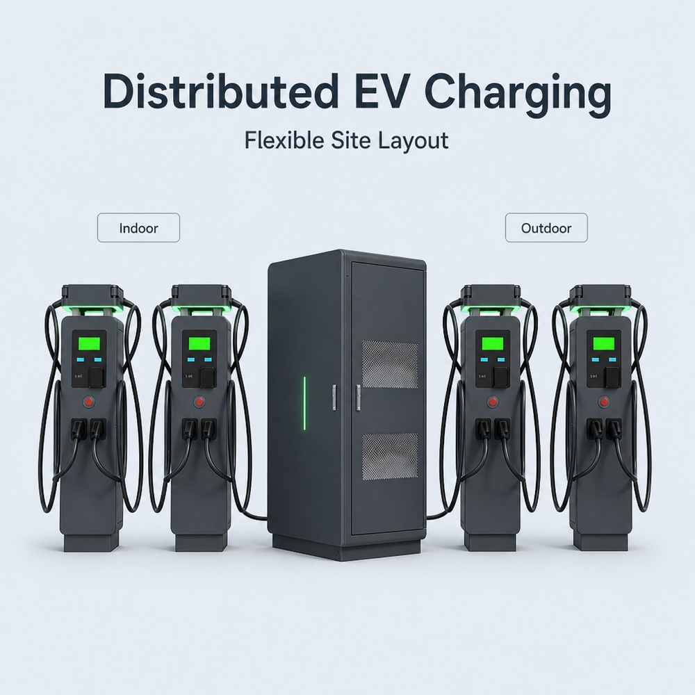 MIDA 960kW 1220kW 1440kW dual-gun output split-type DC charging station at a highway service area charging bay