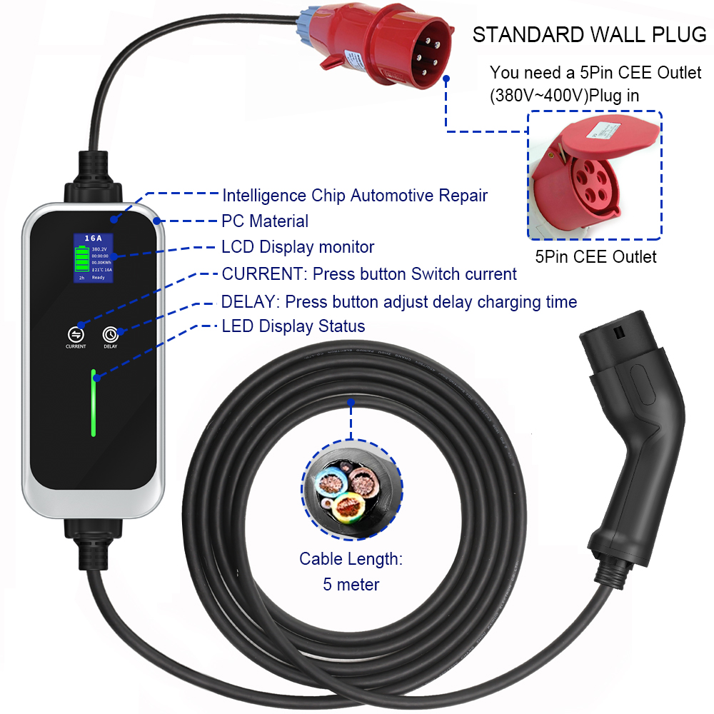 16A 11KW EV Charger Cable