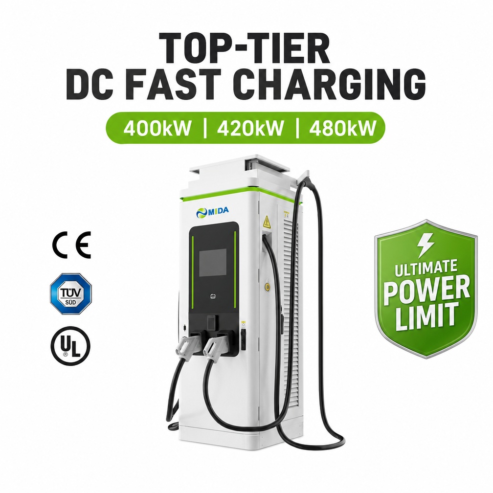 MIDA 180kW 280kW 60kW modular EV fast charger at a highway service area