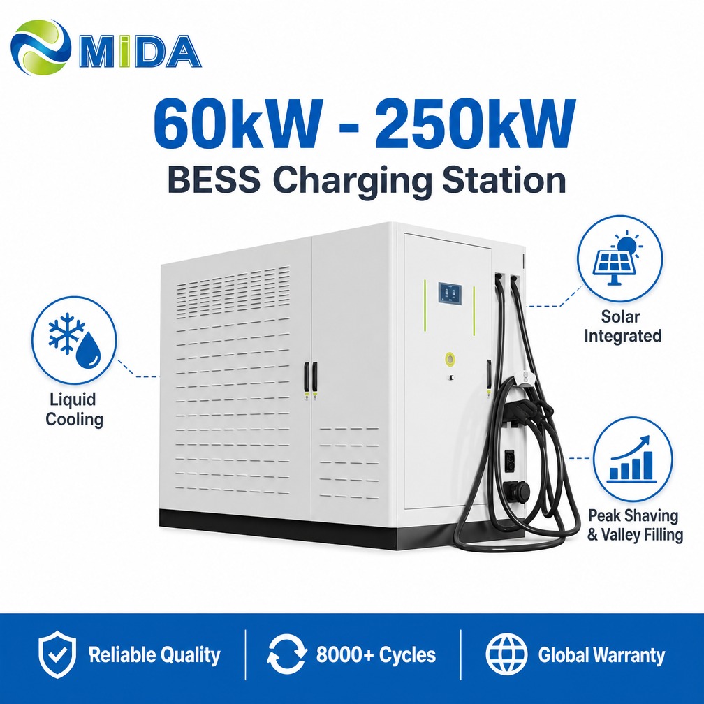 Battery storage DC charging station with energy management controller