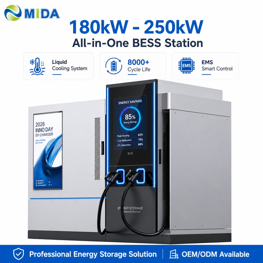 Public DC fast charging station with battery storage