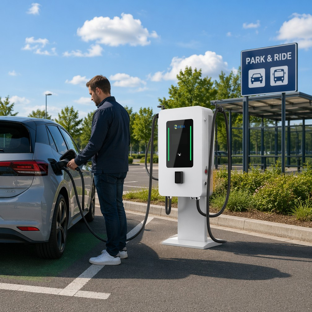MIDA 40kW 60kW 80kW Wall-Mounted DC Fast Charging Pile for Electric Car Parks installation