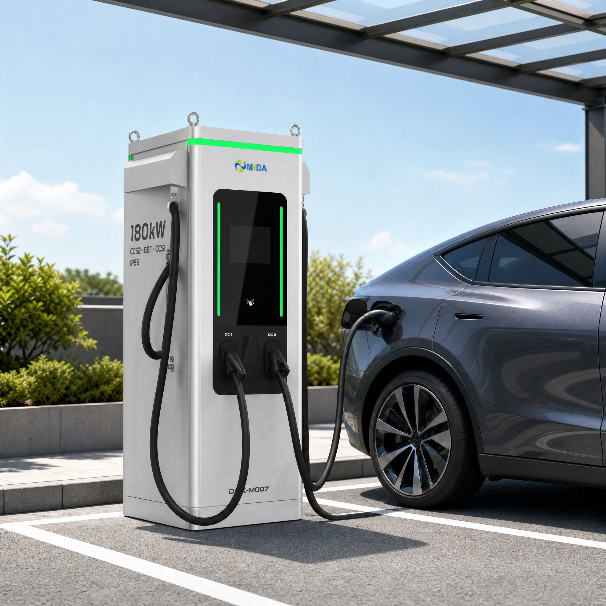 Compact 60kw 120kw 160kw DC Charging Solution for Retail Parking Lots and Corporate Fleet Charging
