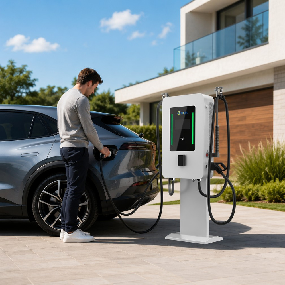 MIDA 40kW 60kW 80kW Wall-Mounted DC Charger for High-End Residential Villa Garages installation