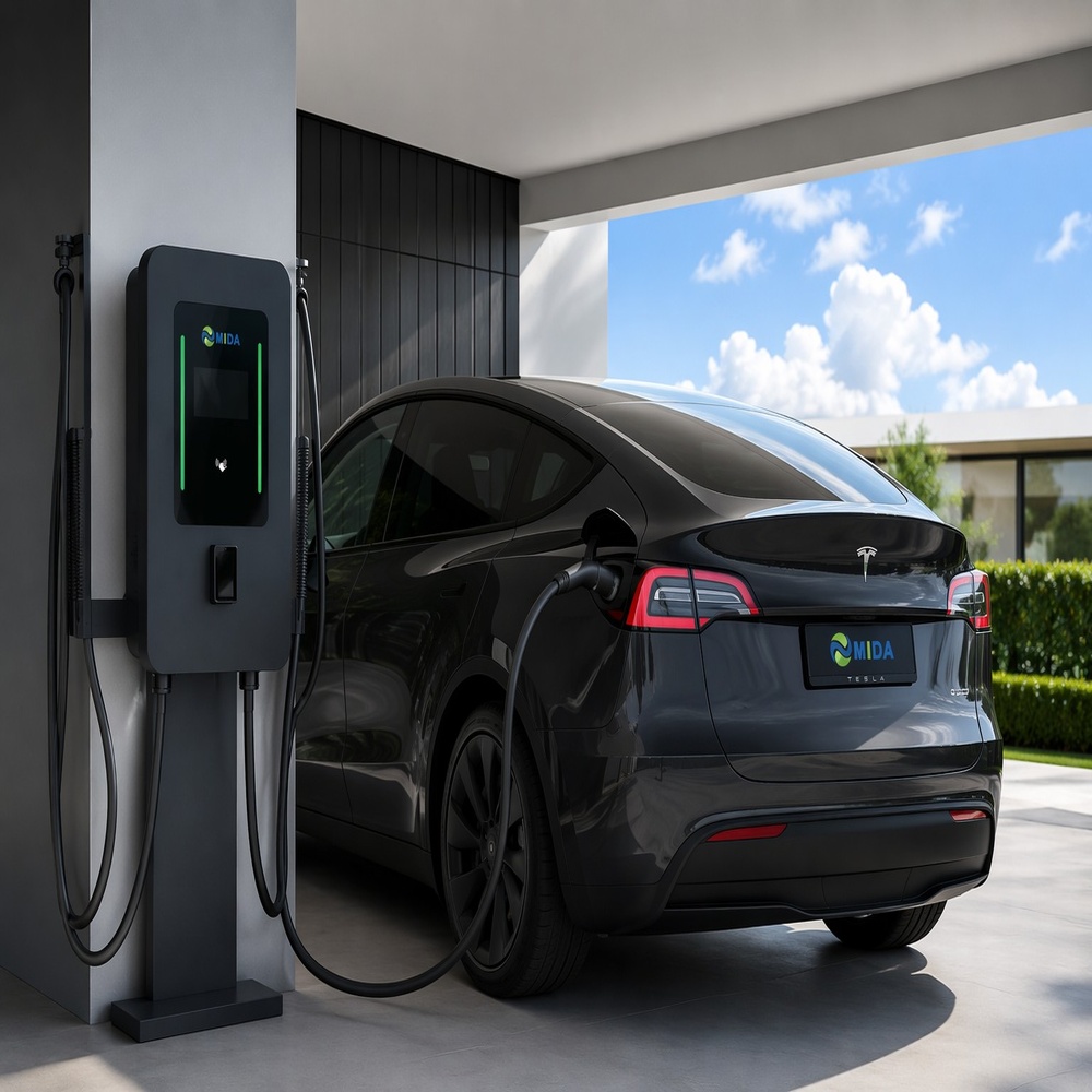 MIDA 40kW 60kW 80kW Wall-Mounted DC Charger for High-End Residential Villa Garages