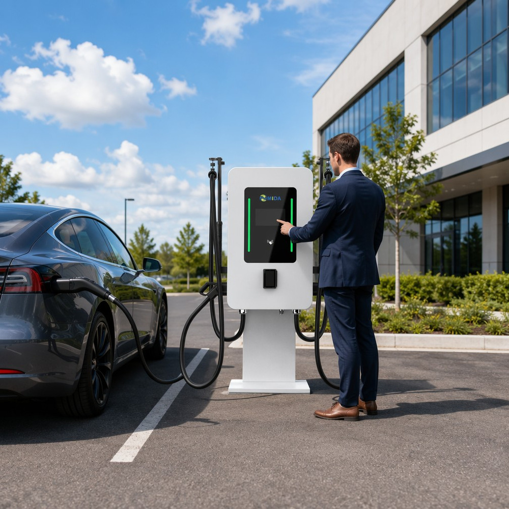 Compact 40kW 60kW 80kW Wall-Mounted DC Charging Station with Smart App Control
