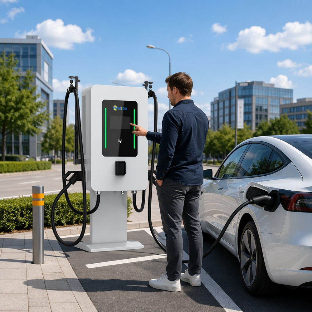 MIDA 40kW 60kW 80kW Wall-Mounted DC Fast Charging Station for Urban Public Hubs installation