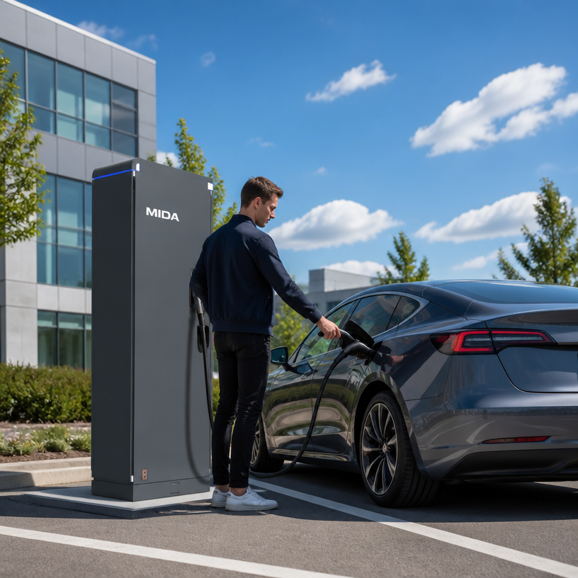 Megawatt-class flexible DC super charging system for fast hubs