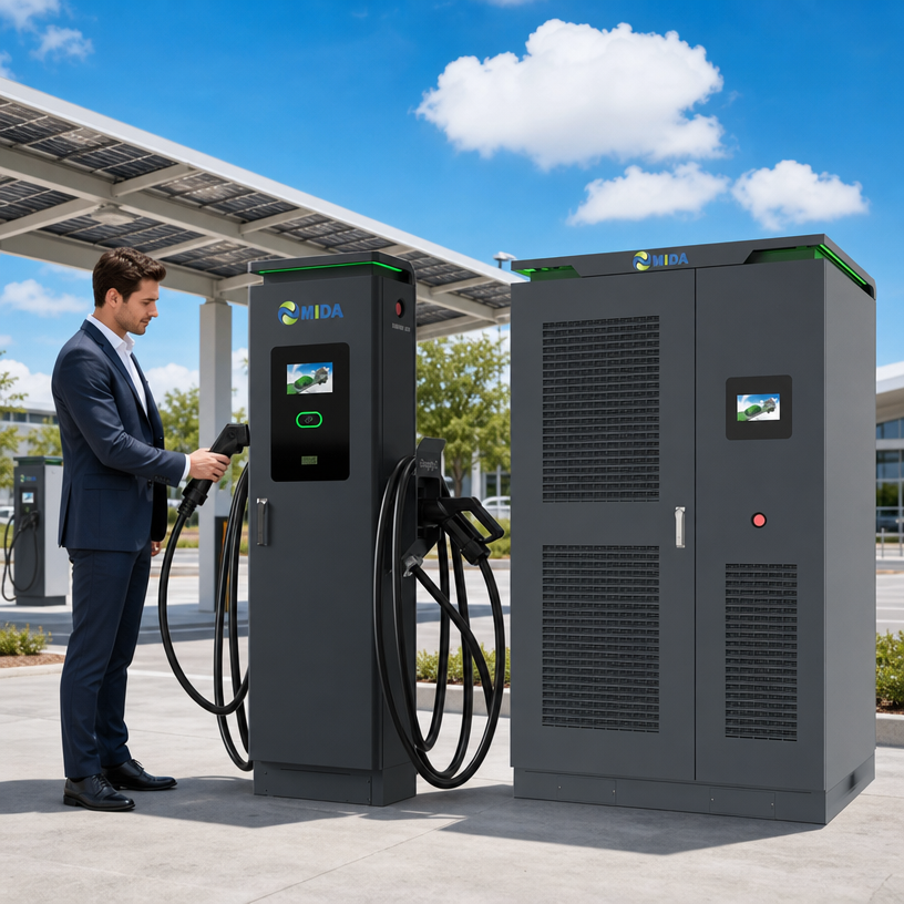 MIDA distributed DC fast charging station for logistics parks installation