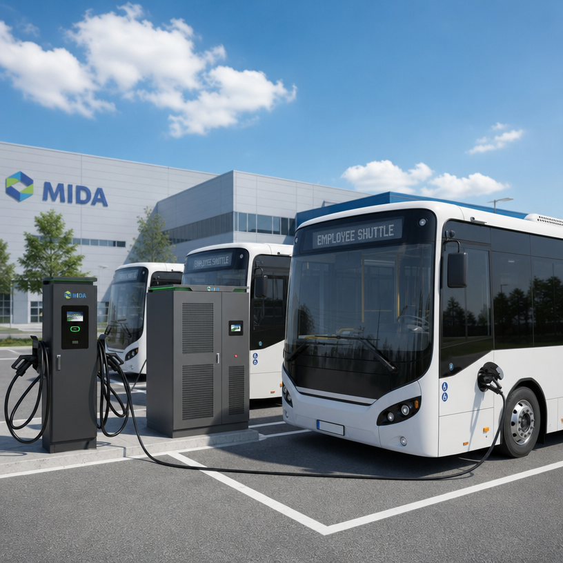 MIDA multi-terminal split DC fast charging pile for EV fleets