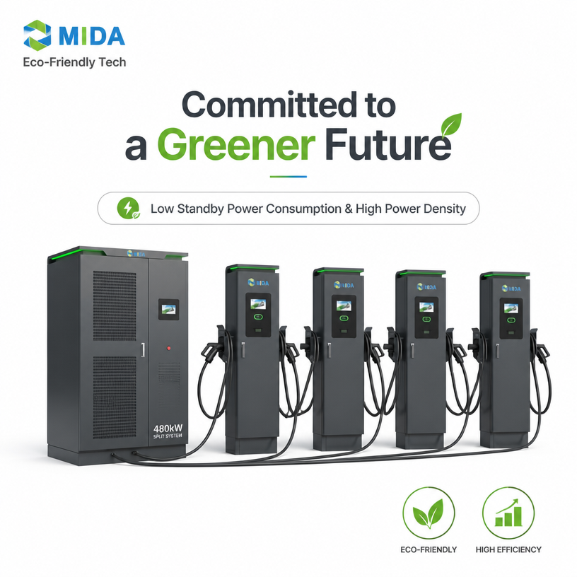 MIDA flexible power DC charging stack for mega EV infrastructure
