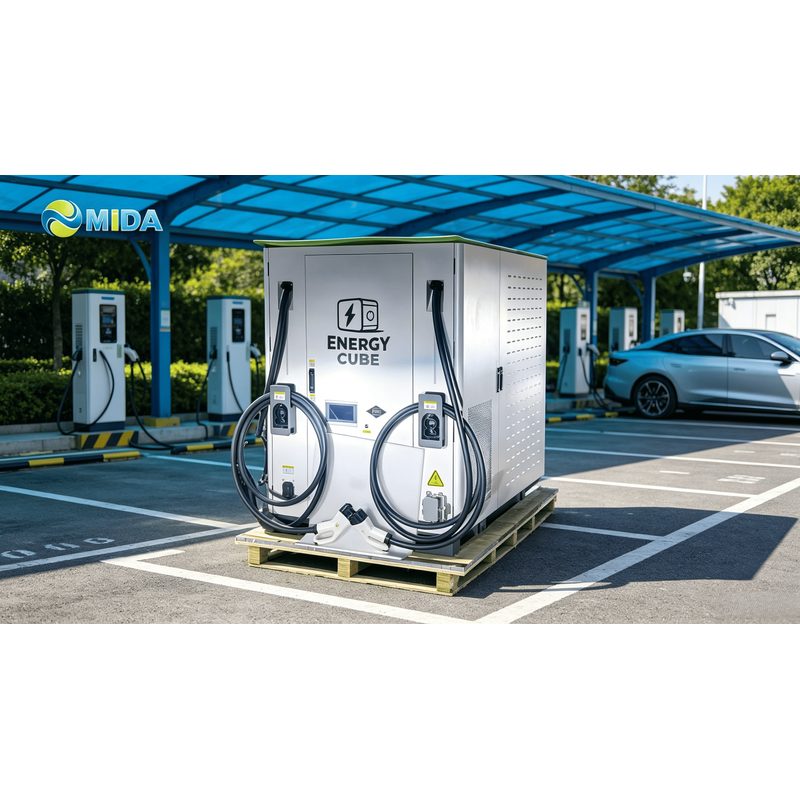 Smart BESS EV charging station with peak shaving and load balancing