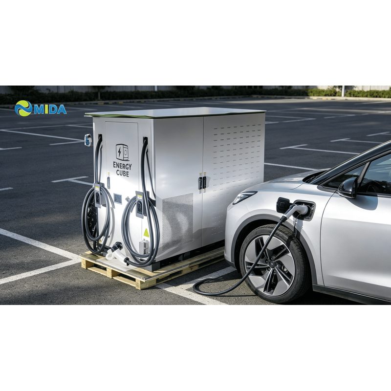 Battery integrated fast charging station for distributed EV networks