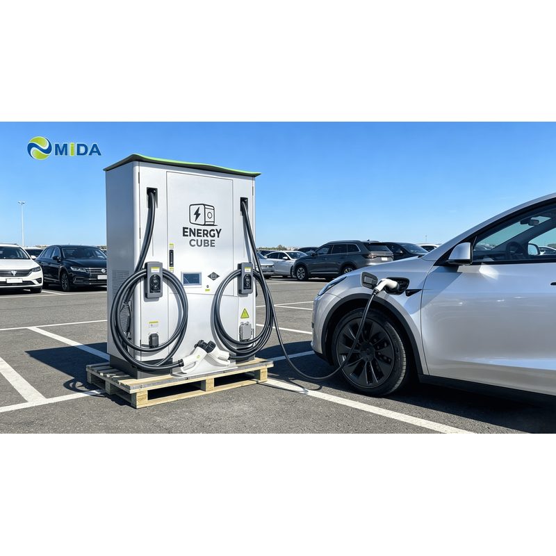 Mobile battery station charging several vehicles in turn