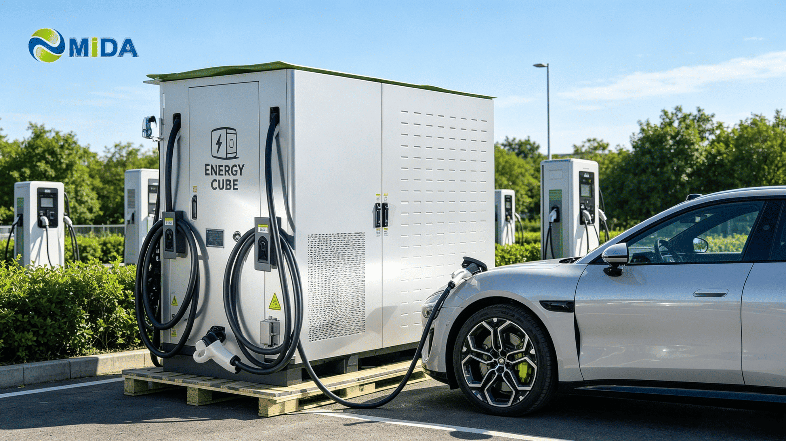 Relocatable mobile battery DC charger for public sites