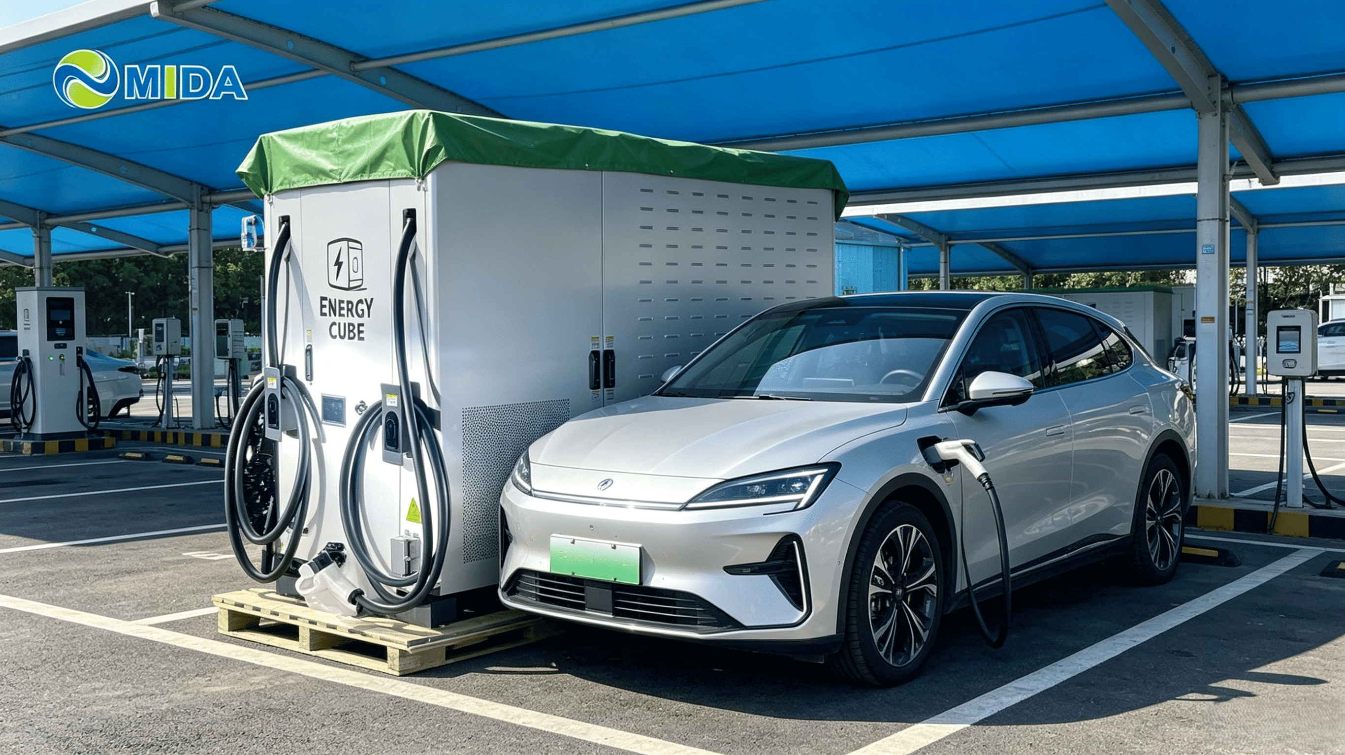 Truck mounted battery charging station for fleet rescue