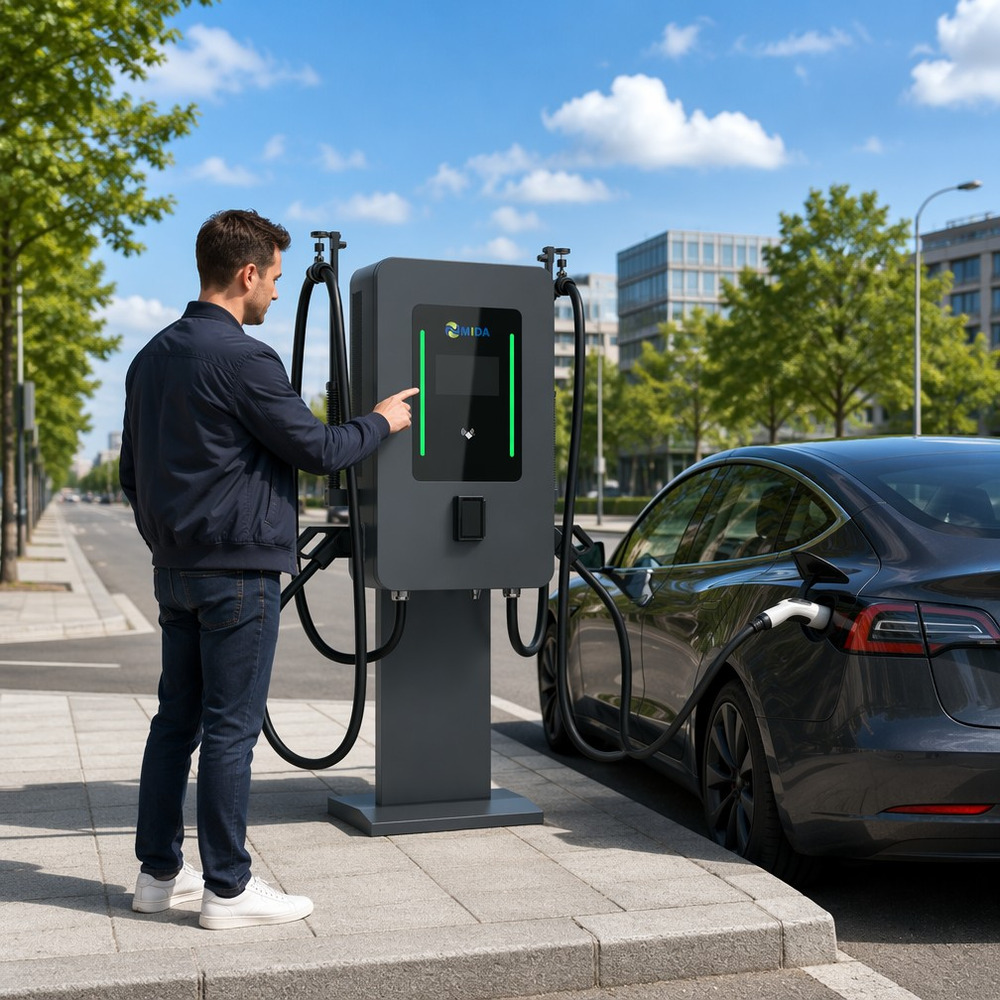 MIDA 40kW 60kW 80kW Wall-Mounted DC Fast Charging Station for Urban Public Hubs